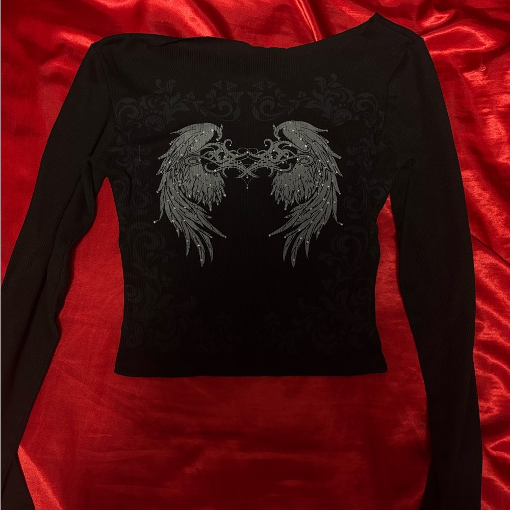 Black Asymmetrical Long Sleeve Bodysuit
